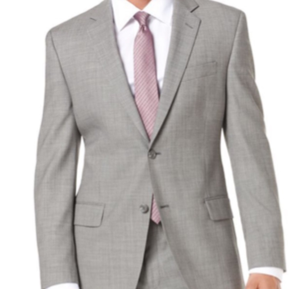 Alfani Grey “Sharkskin” Suit Sz 42R